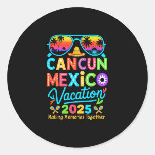 Cancun Mexico Vakantie Strand 2025 Reis Overeenkom Ronde Sticker