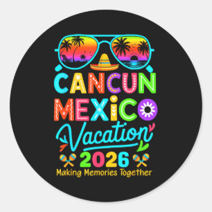 Cancun mexico vakantie strand 2026 reis matching ronde sticker