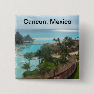 Cancun Mexico Vierkante Button 5,1 Cm