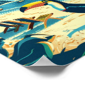 Cancun Mexico Vintage Beroemde Reisplaats Poster (Hoek)