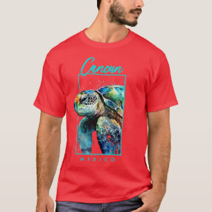 Cancun Mexico Waterverf Zee Schildpad Portret T-shirt
