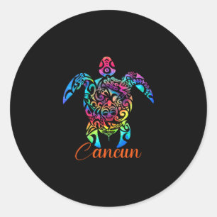 Cancun Mexico Zeeschildpad Strand Vakantie Trip Ti Ronde Sticker