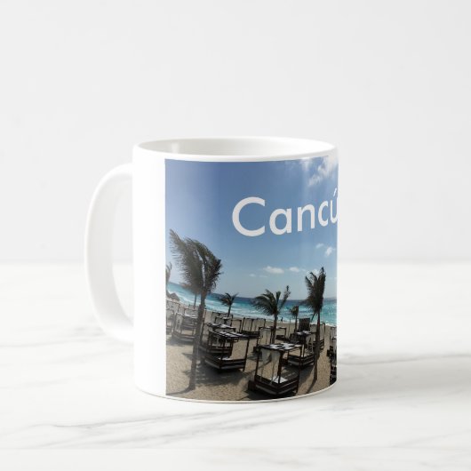 Cancún (Mexique) - Blanc 11 oz Classique Mug Bla (Devant gauche)