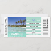 Cancún Mexique carte d'embarquement d'avion week-e (Devant)