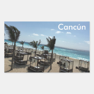 Cancún (Mexique) - Stickers Rectangle,  brillant