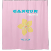 Cancun Reiskunst, Reiskunst, Preppy, Preppy Kamer Douchegordijn (Voorkant)