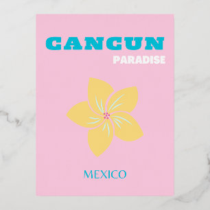 Cancun Reiskunst, Reiskunst, Preppy, Preppy Kamer Folie Feestdagen Briefkaart
