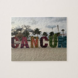 Cancun Sign - Playa Delfine, Mexico Jigzaag Puzzle Legpuzzel