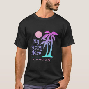 Cancun Souvenir Hoodie Palm Tree Happy Beach T-shirt