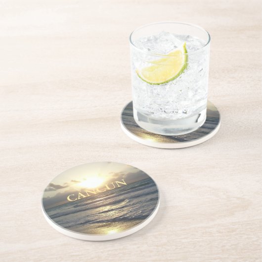 Cancun Sunrise Zandsteen Onderzetter (Zijkant)