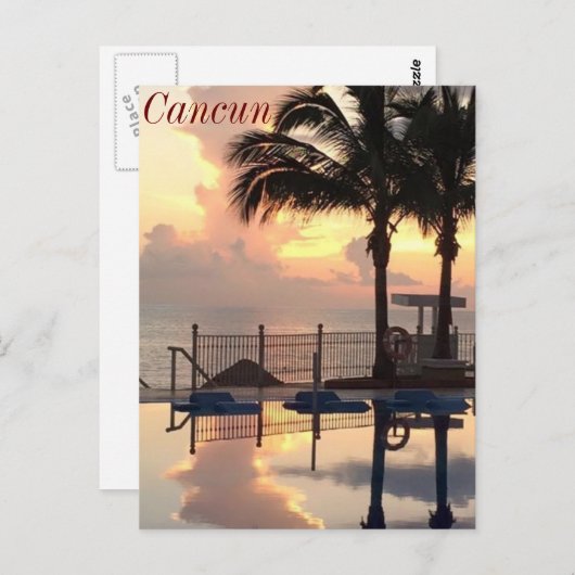 Cancun sunset briefkaart (Voorkant / Achterkant)