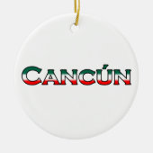 Cancun (tekst logo) keramisch ornament (Voorkant)