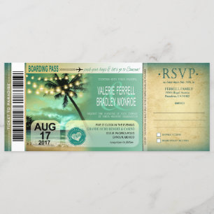 Cancun Twilight Beach Boarding Pass Trouw aqua Kaart