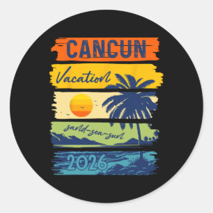 Cancun Vakantie 2026 Zee Zand Strand Zomer Trip Re Ronde Sticker