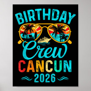 Cancun verjaardag crew vakantie 2026 familie bij e poster