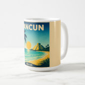 Cancun Vintage Reisposter Mok (Voorkant rechts)