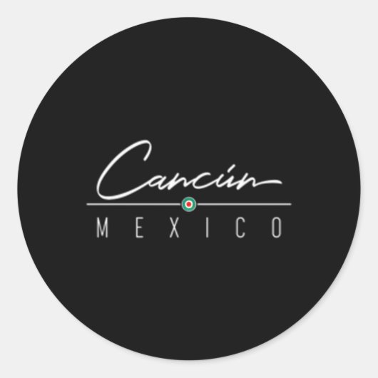 Cancun voor Mexico Ronde Sticker (Voorkant)