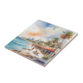 Cancun waterverf kunst tegeltje (Zijkant)