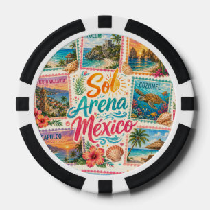 Cancun Zon Zand Mexico Mooie Stranden Tropisch  Poker Chips
