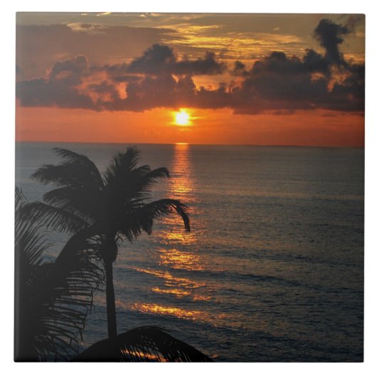 Cancun Zonsondergang Tegeltje (Voorkant)