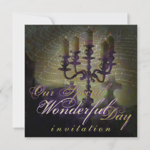 Candelabra Dark Romance Halloween bruiloft Kaart