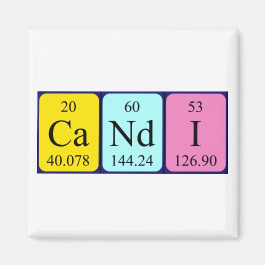 Candi periodiek table name magnet magneet (Voorkant)