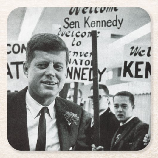Candidate Kennedy Vierkante Kartonnen Onderzetter (Voorkant)
