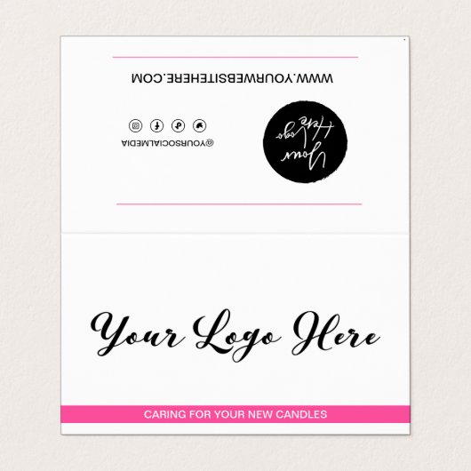 Candle Care & Customer Merci Carte de visite plié (Extérieur déplié)