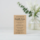 Candle Care Kraft Paper | Aangepaste Logo Hartelij Visitekaartje (Staand voorkant)