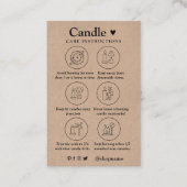 Candle Care Kraft Paper | Aangepaste Logo Hartelij Visitekaartje (Voorkant)