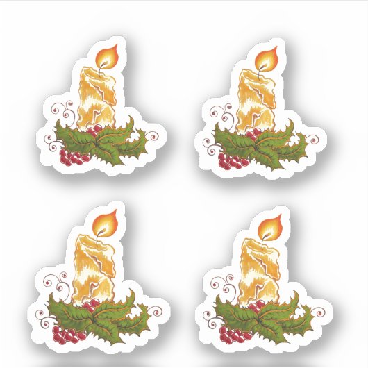 Candle de Noël Vinyl Cut sticker (Devant)