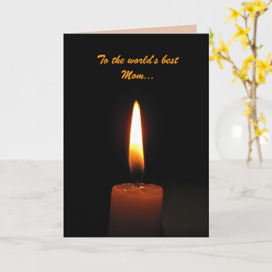 Candle Flame Moederdag Kaart (Gele Bloem)