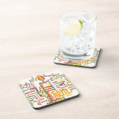 Candle Flame Word Cloud Art Print Bier Onderzetter (Rechterzijde)