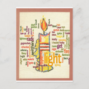 Candle Flame Word Cloud Art Print Briefkaart