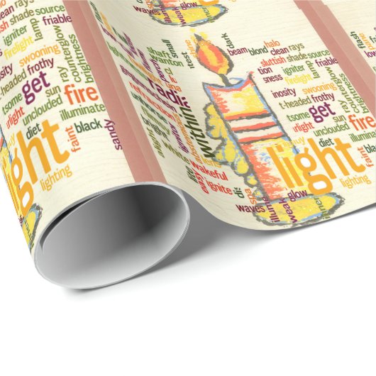 Candle Flame Word Cloud Art Print Cadeaupapier (Rol Hoek)