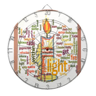 Candle Flame Word Cloud Art Print Dartbord