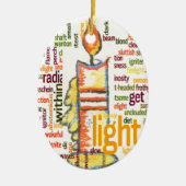 Candle Flame Word Cloud Art Print Keramisch Ornament (Voorkant)