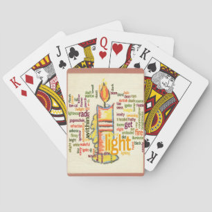 Candle Flame Word Cloud Art Print Pokerkaarten