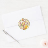Candle Flame Word Cloud Art Print Ronde Sticker (Envelop)