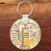 Candle Flame Word Cloud Art Print Sleutelhanger (Voorkant)