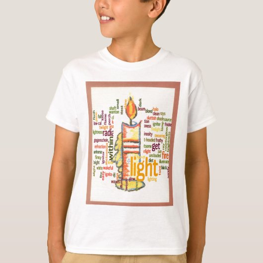 Candle Flame Word Cloud Art Print T-shirt (Voorkant)