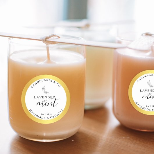 Candle Jar Gold Folie Effect Etiket Verpakking