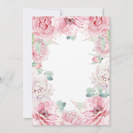 Candle Lit Lantern - Bloemen Waterverf bruiloft Kaart (Achterkant)