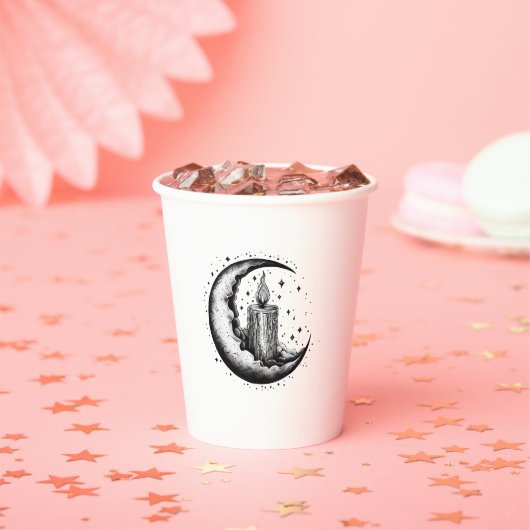 Candle Lit Moon Papieren Bekers (Insitu)