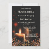 Candle Photo Funeral Service Invitation (Devant)