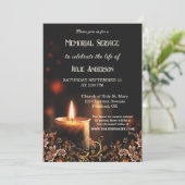 Candle Photo Funeral Service Invitation (Debout devant)