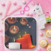 Candle Red Christmas  Papieren Bordje (Feest)