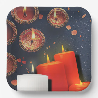 Candle Red Christmas  Papieren Bordje