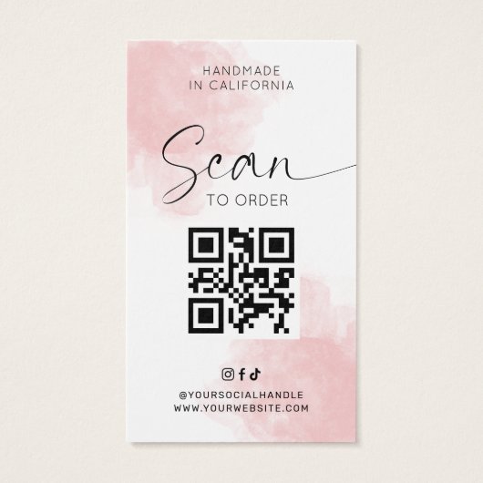 Candle Scent Tester Card Blush Pink Watercolor (Dos)