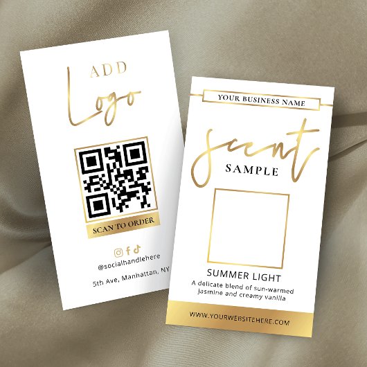 Candle Scent Tester Kaart Parfum Sample Gold Logo